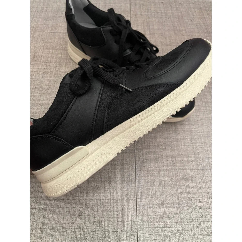 EVERLANE Leather Suede Court Sneaker Black Trainer Shoes Mens Size 11 NEW Casual